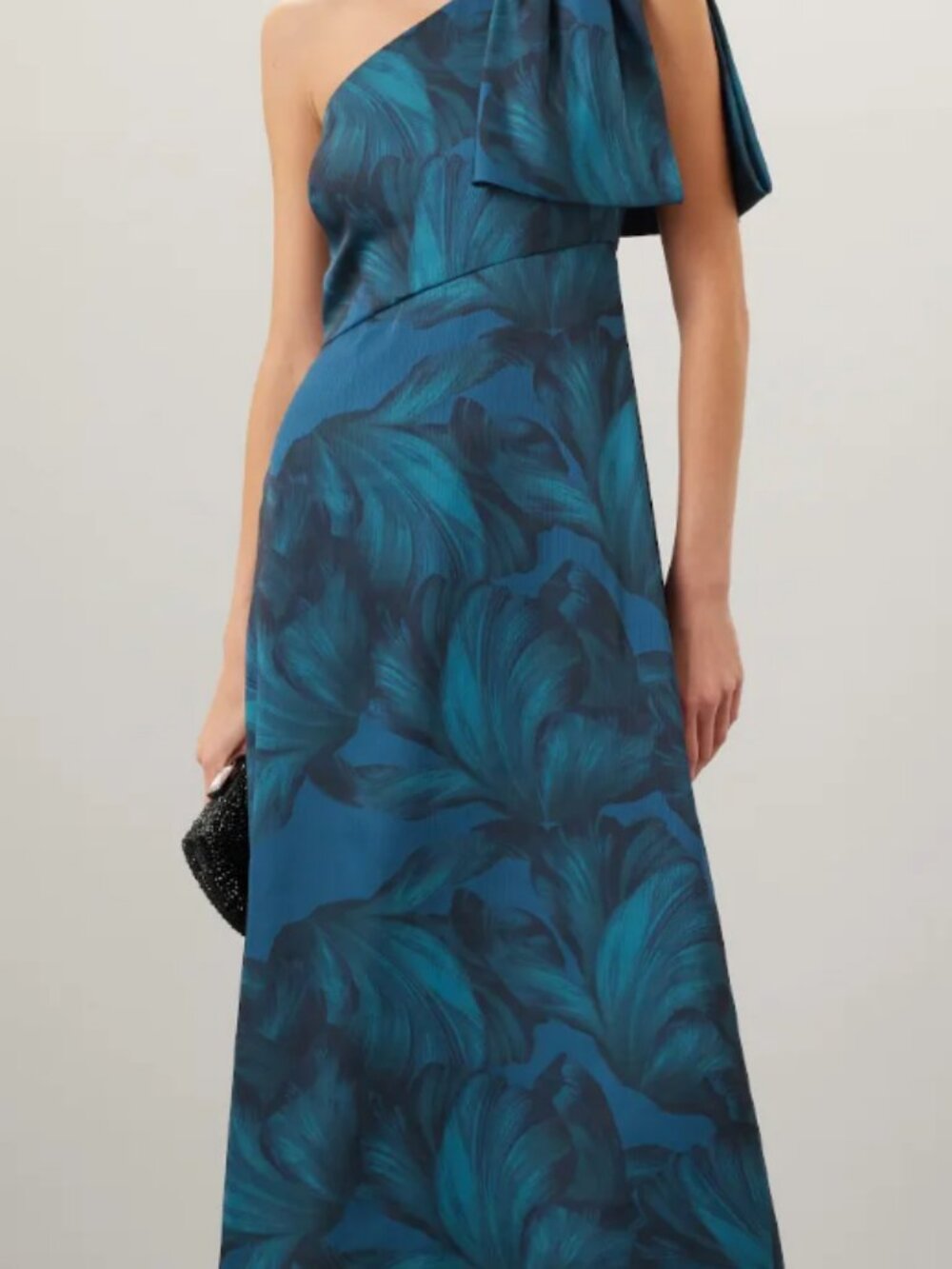 Sachin & Babi Chelsea One Shoulder Gown Blue Floral Size 12